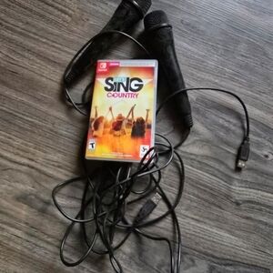 Nintendo Let's Sing Country with Black Microphones
